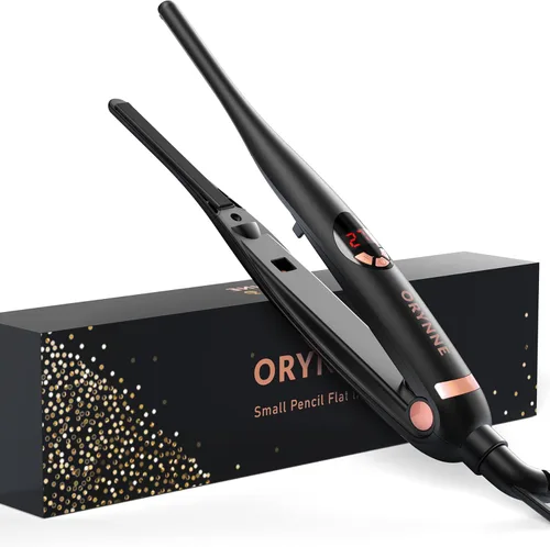 ORYNNE Planchas planas pequeñas de 7,6 cm para cabello corto estilo pixie, plancha plana tipo lápiz ultrarrápida de 5s, plancha plana mini iónica de