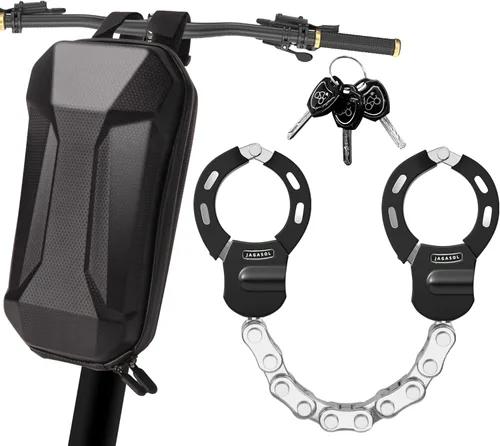 Miniatura 8 de Cerradura eléctrica para scooter, cerradura de bicicleta de alta seguridad con 3 llaves, cadena de bloqueo de bicicleta resistente de 0.71 pulgadas