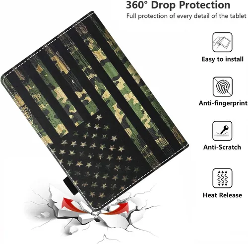 Miniatura 5 de Funda para tablet Amazon Kindle Fire HD 10 de 10.1" (9ª/7ª generación, versión 2019/2017) – Funda de piel sintética con función de encendido