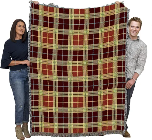 Miniatura 22 de Pure Country Weavers - Manta a cuadros Black Watch Tartan - Tapicería de regalo tejida con patrones, de algodón - Fabricada en Estados Unidos (72x54)