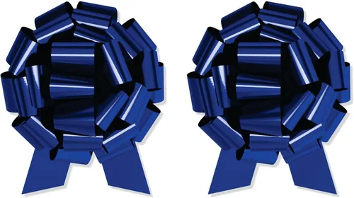 Miniatura 21 de Lazo de regalo grande azul de 12 pulgadas, lazo metálico con cuerda de tirar perfecto para envolver regalos, grandes presentes, autos, bicicletas