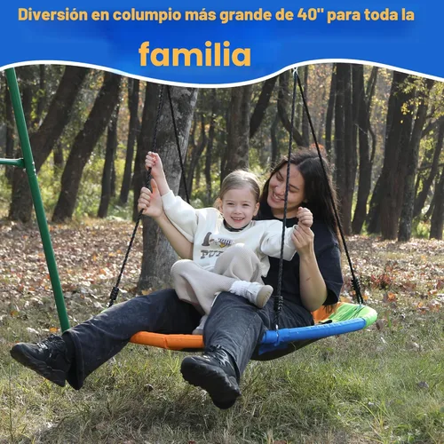 Miniatura 2 de Asiento de columpio de árbol de platillo para niños de 40 pulgadas para exteriores, columpio redondo para niños, resistente, seguro, duradero, fácil