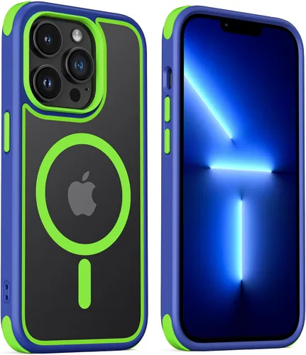 Miniatura 17 de Mobnano Funda para iPhone 13 Pro, compatible con MagSafe, funda transparente con anillo magnético, diseño multicolor protector a prueba de golpes