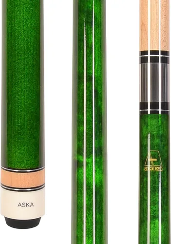 ASKA L3 - Taco de billar de arce canadiense de 58 pulgadas, punta dura de 0.512 in, junta de 5/16 x 18, mango sin envoltura, múltiples pesos y Verde