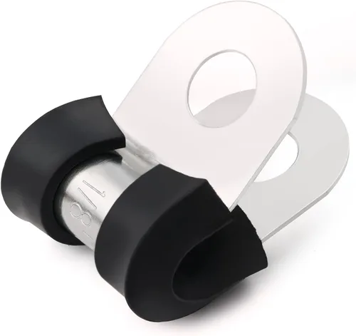 Miniatura 12 de OURU 100 piezas de abrazaderas de cable de 3/8 pulgadas, abrazaderas de cable de acero inoxidable 304 con revestimiento de goma acolchado y aislado
