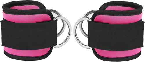 Miniatura 13 de Correas de tobillo de fitness para máquinas de cable, paquete de 2, cómodas y ajustables, puños de tobillo y muñeca acolchados, correas para piernas