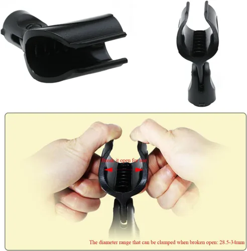 Miniatura 5 de Soporte universal para micrófono Soporte de micrófono para soporte Soporte de micrófono ajustable de 1.12-1.77 pulgadas para micrófonos de mano