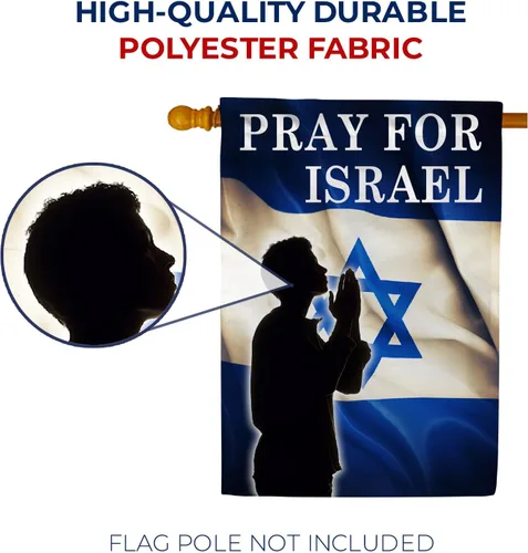 Miniatura 4 de Bandera de 28 x 40 pulgadas, bandera de doble cara con texto en inglés "We Stand with Israel House", bandera de Israel Friendship, bandera de Israel