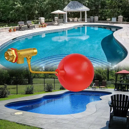 Miniatura 6 de Válvula de flotador de llenado automático de piscina 3/8", válvula de nivel de agua de latón para piscina y estanque Control automático de agua