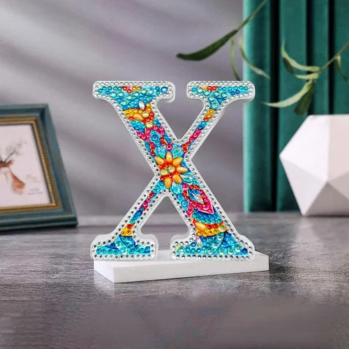 Miniatura 28 de YOYA Letras de Artesanía de Madera con Arte de Diamantes 5D de 6 Pulgadas para Decoración de Pared, Kits de Arte de Diamantes de Letras de A