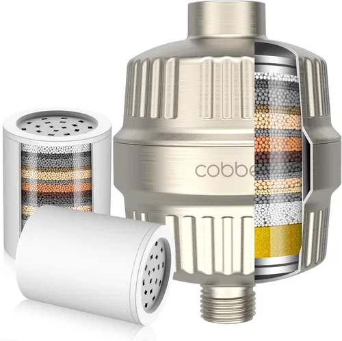 Miniatura 12 de Cobbe Filtro de cabezal de ducha de 20 etapas con KDF-55 para agua dura, filtro de agua de alto rendimiento con 2 cartuchos reemplazables, elimina