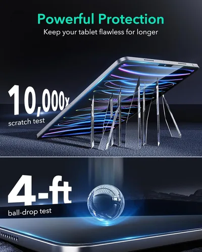 Miniatura 7 de ESR Protector de pantalla para iPad Pro de 11 pulgadas (2022/2021/2020/2018), protector de pantalla para iPad Air 5/4, película de vidrio templado