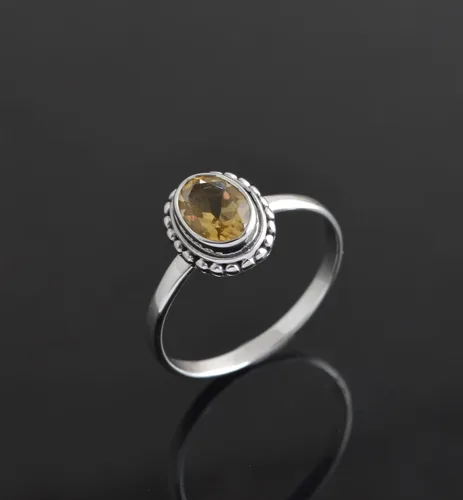 Miniatura 9 de 925 Sterling Silver Designer Ring Natural Gemstones & Brilliant Stones Handmade Bohemian Jewelry Healing Crystals Birthday Elegant Promise