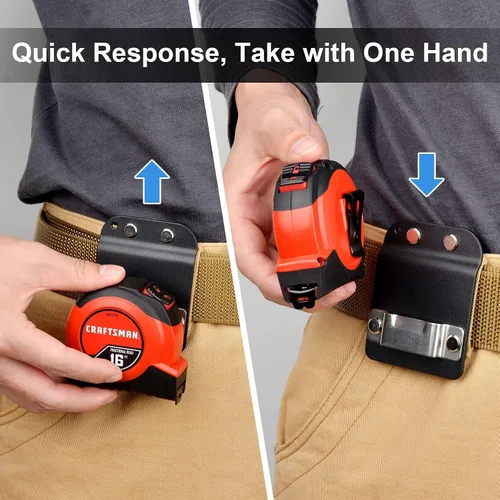 Miniatura 2 de TapeCatcher, Soporte de Cinta Métrica para Cinturón, Clip de Cinturón de Cinta Métrica de Perfil Bajo, Se Adapta a Cinturón de Herramientas de hasta