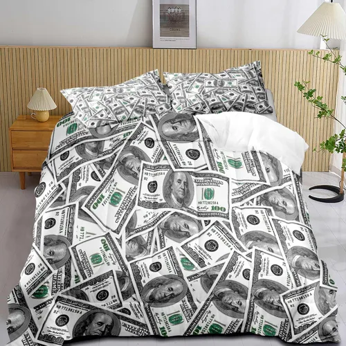 Miniatura 13 de LUVIVIHOME Juego de edredón de lujo de 2 piezas, tamaño individual, juego de ropa de cama de 100 dólares para niños y niños, divertida y fresca