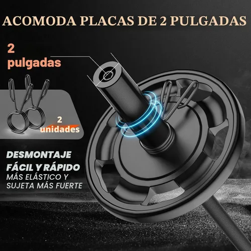 Miniatura 5 de Barra olímpica de 57 pulgadas, barras rectas estándar de 2 pulgadas para levantamiento de pesas para prensa de banco, sentadillas, empujes
