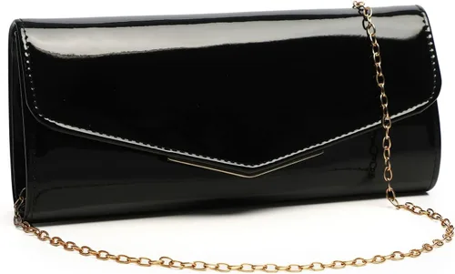 Monederos de mano color piel para mujer, bolso de charol rojo, bolso sobre de charol negro para boda, fiesta, regalo, viajes