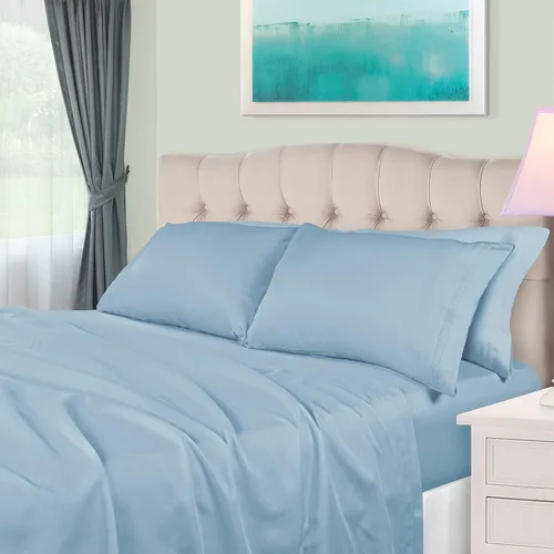 BLUENILEMILLS Juego de ropa de cama ultrasuave de algodón egipcio de fibra larga, 650 hilos, lujoso, elegante, tejido de satén suave, 1 sábana