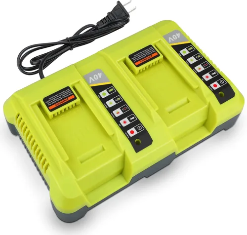 JYJZPB Cargador de batería de doble canal OP401 40V para batería Ryobi 40V OP4050A OP4026 OP40601 OP4040 OP4030 OP4015 OP40201 Batería de litio