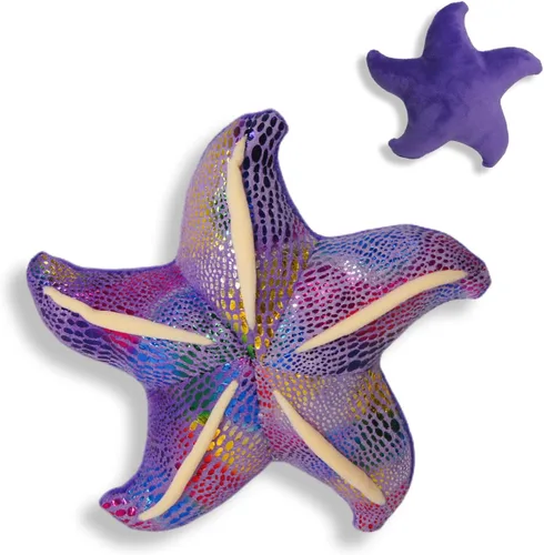 Miniatura 8 de Juguete de peluche de estrella de mar, animales marinos, animales marinos, linda decoración de habitación de playa y océano costero