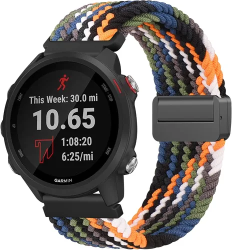 Miniatura 9 de Meliya Correa de reloj Garmin Forerunner 245/645/55/158 para mujeres y hombres, correa de repuesto de nailon suave de 0.787 pulgadas para Garmin