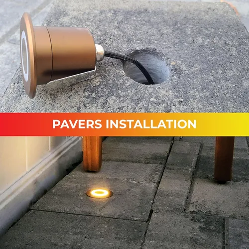 Miniatura 7 de LUMENGY Luz LED para pavimentadora y cubierta con efecto de luz de anillo patentado, 1 W, 12 V de bajo voltaje, IP67 impermeable, para cubiertas
