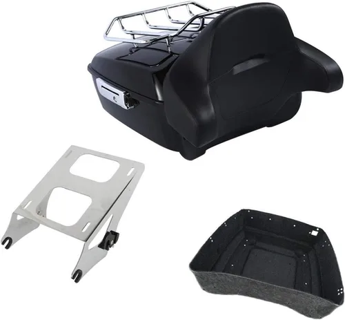 Miniatura 14 de TCMT King Caja de Maletero de Motocicleta con Respaldo Portaequipajes Soporte de Montaje 2 Up Compatible con Harley 2014-2025 Touring CVO Road King
