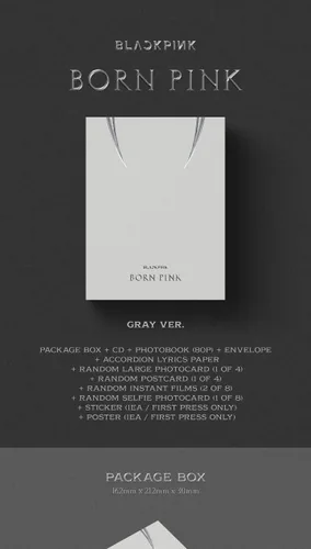 Miniatura 2 de BLACKPINK BORN PINK - 2º álbum de caja de álbum versión CD+Photobook+papel de letras de acordeón+tarjeta fotográfica grande+postal+película