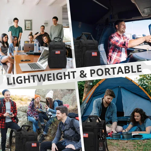 Miniatura 2 de Mochila térmica táctica, mochila de almuerzo para hombres y adultos, para trabajo con asa, mochila térmica suave aislada, impermeable, a prueba