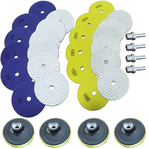 Almohadillas de pulido de diamante seco Grit 50 Plus Grit 100 para eliminar arañazos pesados para granito mármol piedras de cuarzo azulejos de