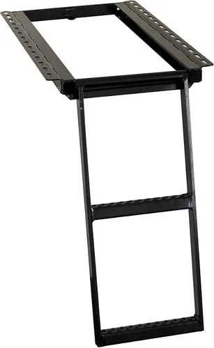 Buyers Products 5232000 - Escalón retráctil negro de 2 peldaños – Escalón de caja de camión antideslizante resistente para camiones, remolques,