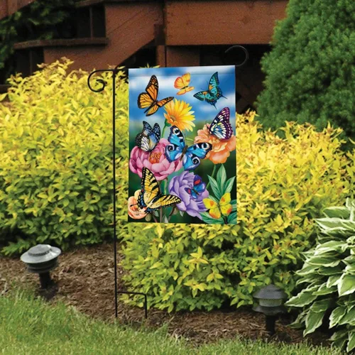 Miniatura 2 de Briarwood Lane Bandera de jardín de primavera con mariposas en el jardín