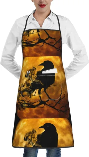 Delantal de cocina unisex para mujeres, hombres, chef, barbacoa, parrilla, pintura, parrilla, cafetería, tienda de flores, restaurante