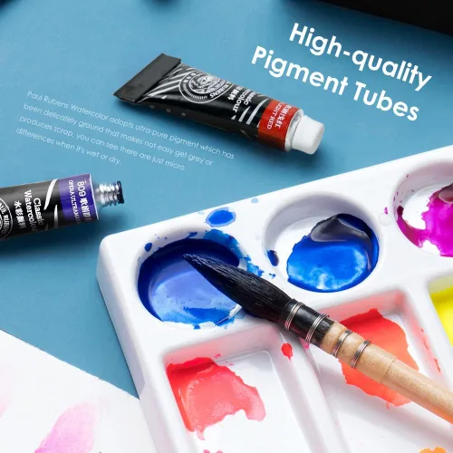 Miniatura 8 de Paul Rubens Pintura de acuarela 14 colores neón vibrantes, tubos de acuarela de 5 ml cada tubo, suministros de arte para pintura de acuarela, cómic