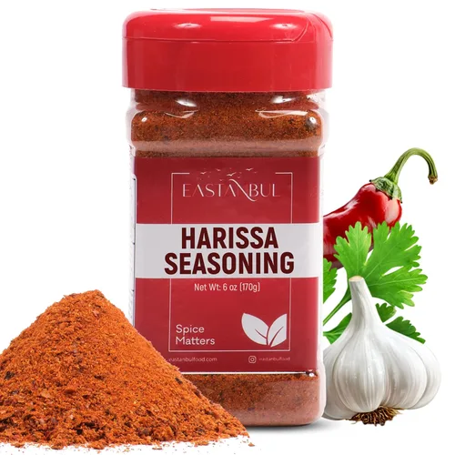 Eastanbul Condimento Harissa, 6 onzas, harissa, especias asiáticas y condimentos, mezcla perfecta de especias con chiles, pimentón, ajo, comino,