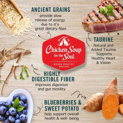 Miniatura 4 de Chicken Soup for the Soul Natural Premium Alimento seco para gatos adultos, primer ingrediente de carne real, sin subproductos, apoya la salud