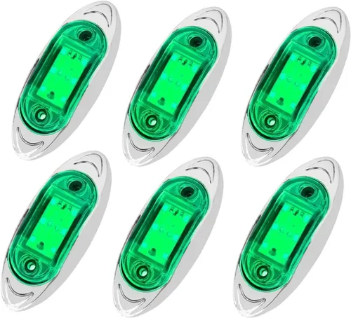 Miniatura 4 de Ourbest 6 luces LED de 12 a 24 V, sustituyen las luces de separación/marcador en muchos camiones pesados y medianos, semircamiones, también Verde