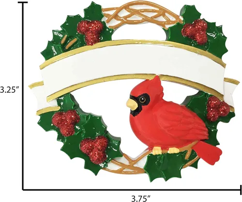 Miniatura 3 de Adornos personalizados de pájaro 2024 – Adorno de Navidad cardenal rojo, adornos cardenales para árbol de Navidad, pájaro cantor, tweets, adornos