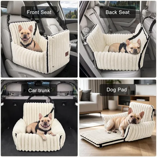 Miniatura 4 de MIXJOY Asiento de automóvil para perros 6 en 1 para perros pequeños/medianos de hasta 25 libras, transportador multifuncional para perros con funda