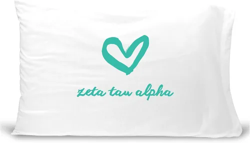 Miniatura 21 de sockprints Funda de almohada Alpha Chi Omega - Nombre de la hermandad con diseño de corazón. Funda de almohada 100% algodón tamaño estándar 20 x 30