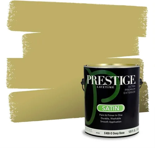Miniatura 264 de Prestige Paints - Pintura exterior e imprimación en uno, 1 galón, plano, compatibilidad comparable con el color menta «Whipped Mint» de Behr