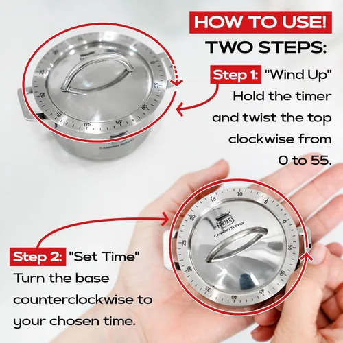 Miniatura 4 de FORJARS Temporizador de cocina mecánico para cocinar, temporizadores manuales de 60 minutos con alarma fuerte, no requiere baterías, ideal