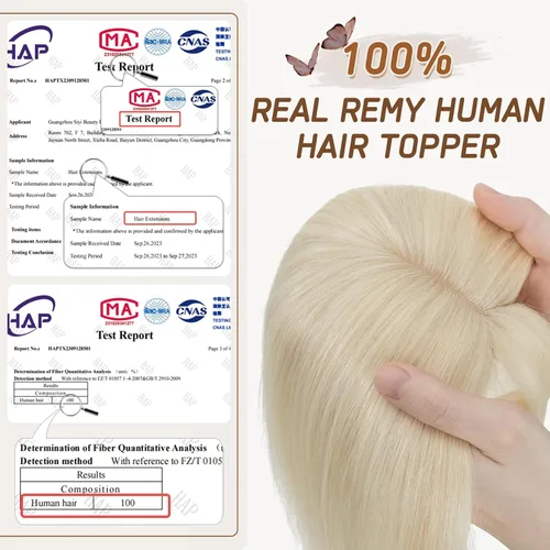 Miniatura 94 de Rich Choices Pelucas con topper de cabello para mujeres, cabello humano real 100% Remy, sin flequillo, para mujeres con adelgazamiento en la parte