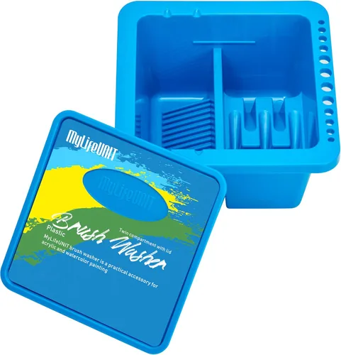 Miniatura 2 de MyLifeUNIT Limpiador de pinceles, soporte y organizadores para pinceles de pintura acrílica, acuarela y pinturas a base de agua (negro)