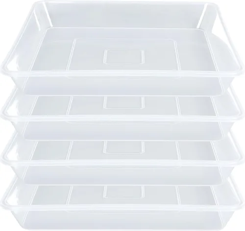 Miniatura 9 de LWALRS Platillo cuadrado para plantas de 6 pulgadas, paquete de 5 platillos de plástico transparente fuerte, macetas cuadradas para plantas