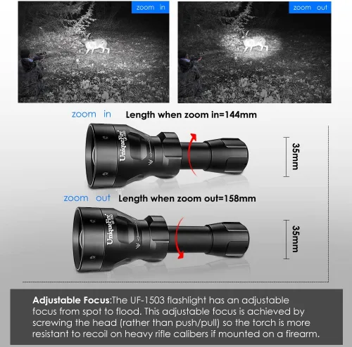 Miniatura 4 de 1503 Linterna infrarroja 940nm IR Iluminador Linterna Luces para Visión Nocturna, Luz de antorcha infrarroja Zoomable Función de memoria de 3 modos