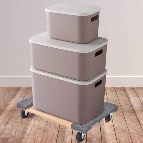 Miniatura 7 de Goplus Carro móvil para muebles, rodante de madera resistente con ruedas para sofá de piano, nevera, artículos pesados, soporta de forma segura 1000