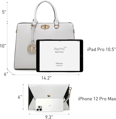 Miniatura 4 de Dasein Bolsos de Mano para Mujeres Carteras Bolsos de Trabajo para Damas Cartera Satchel Tote con Asa Superior Bolsos de Hombro con Clutch a Juego