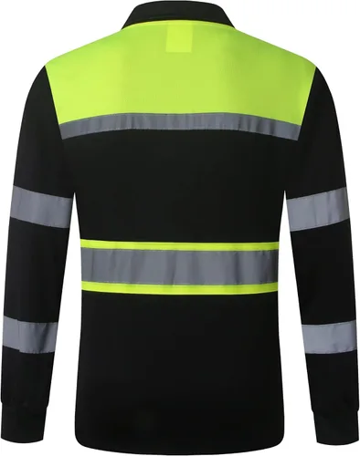 Miniatura 6 de Camisas de seguridad HoliSecure para hombre, camisas polo reflectantes de alta visibilidad para hombre con bolsillo, ropa de trabajo de manga corta