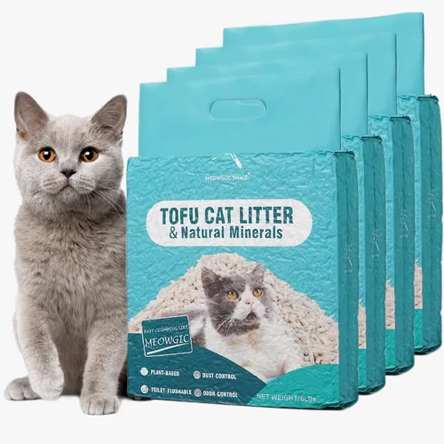 Miniatura 9 de Arena para gatos a base de plantas, control de olores, arena para gatos de tofu de aglutinación rápida, 12 libras, control de polvo de bajo